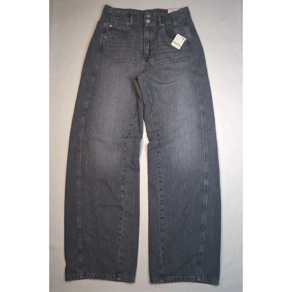 New We The Free Women's 29 Aster Wide Straight-Leg Jeans Free People Slate‎ Grey
